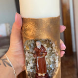 Vela Artesanal Santo Antônio - Gruta de Cristais Naturais e Ouro