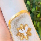 Vela Artesanal Divino Espírito Santo - Drusa Natural e Ouro