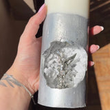 Vela Artesanal São Miguel Arcanjo - Prata Celestial e Cristais Brancos